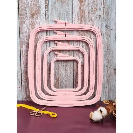 Nurge Plastic Square Hoop Pastel Pink {3}