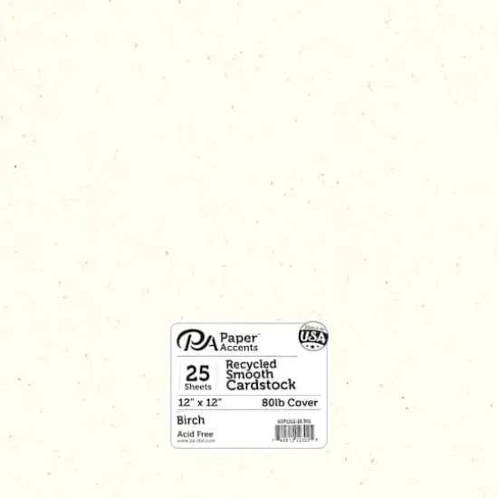 PA Paper&trade; Accents 12" x 12" 80lb. Recycled Cardstock, 25 Sheets Birch {1}