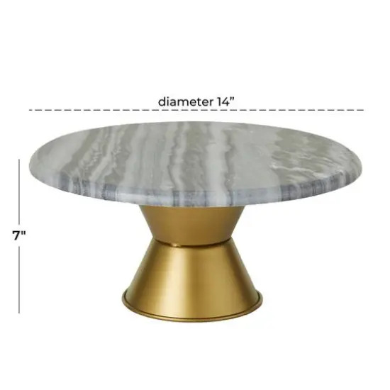 Grey Glam Cake Stand, 14" x 14" x 7" {7}