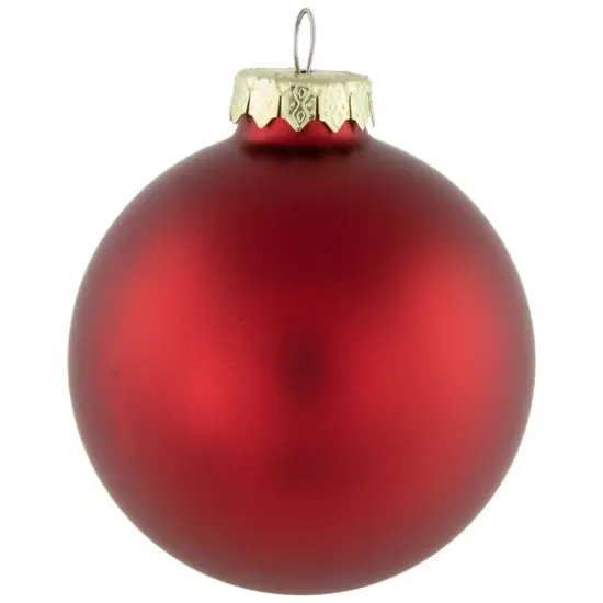 72ct. 2 Finish Red Glass Ball Ornaments {7}