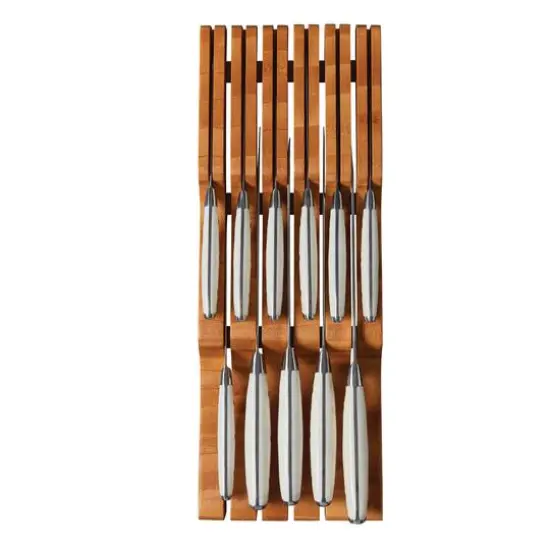 Sabatier 11-Slot Bamboo In-Drawer Knife Organizer {4}