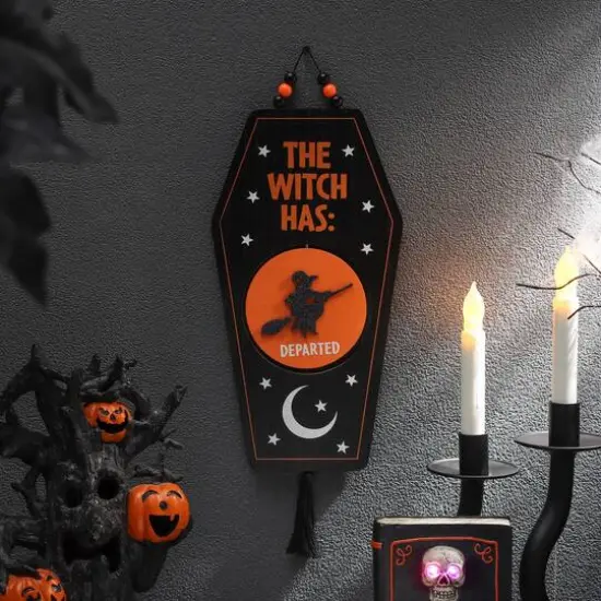 17.5" Hanging Reversible Witch Coffin Sign by Ashland&reg; {3}