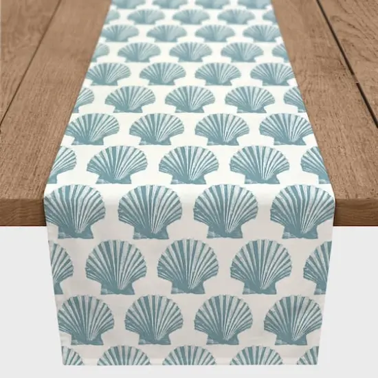 Shells Indoor/Outdoor Table Runner Light Blue Shells {4}
