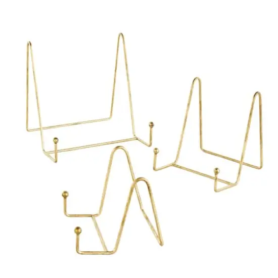 Gold Metal Wide Triangle Display Easel Set {4}