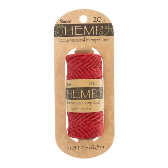 John Bead 20lb. Natural Hemp Cord Spool Red {1}
