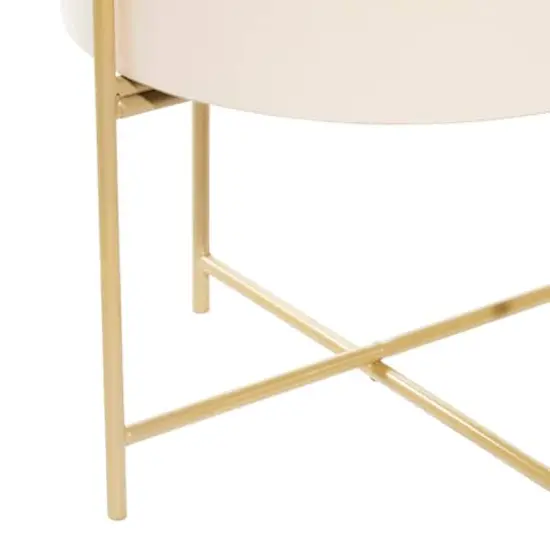 White Metal Contemporary Planter with Gold Legs Set {4}