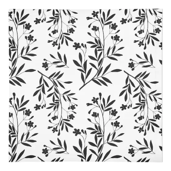 Monochromatic Floral Bunch 10" x 10" Cotton Twill Napkin {1}