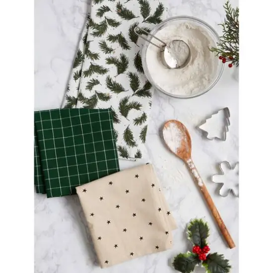 DII&reg; Assorted Holiday Greenery Dishtowel Set {12}