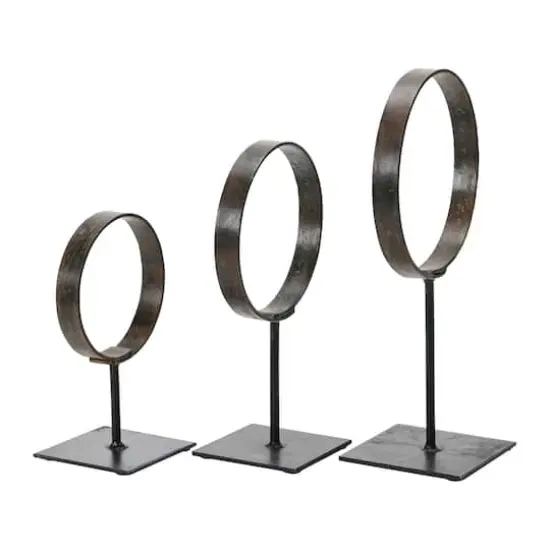 Hello Honey&reg; Decorative Modern Found Metal Rings on Stands Set {4}