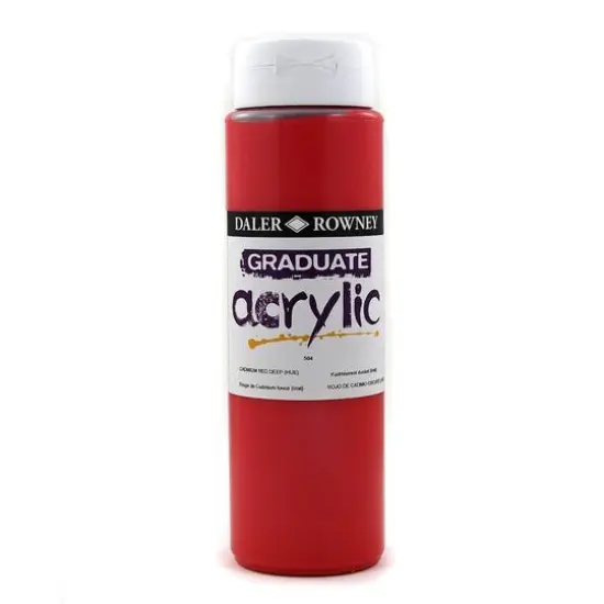 Daler-Rowney&reg; Graduate Acrylic, 500mL Cadmium Red Deep {1}