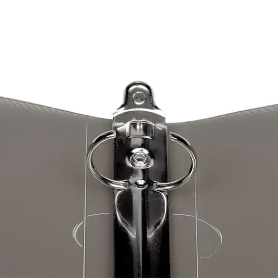 JAM Paper Glass Twill Plastic 3-Ring Binder Smoke Gray {5}