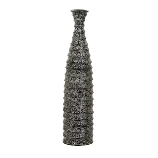 24" Black Stoneware Traditional Vase {3}