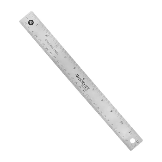 Westcott&reg; 12" Stainless Steel Office Ruler with Non Slip Cork Base, 3ct. {5}