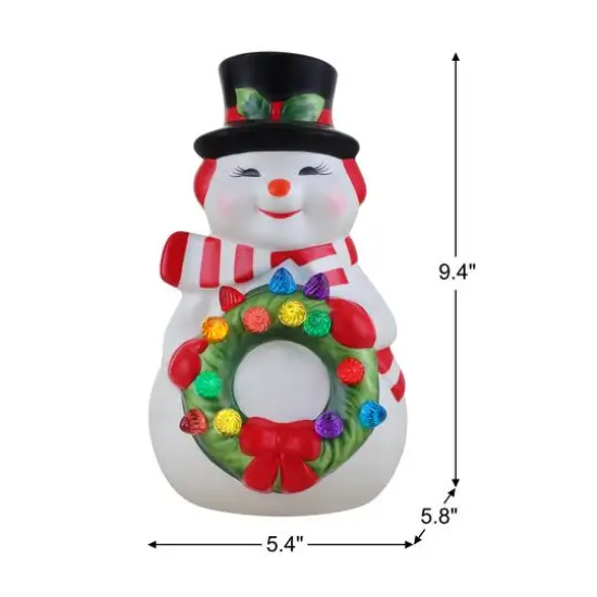 Mr. Christmas 9" Nostalgic Ceramic Snowman Figure {4}
