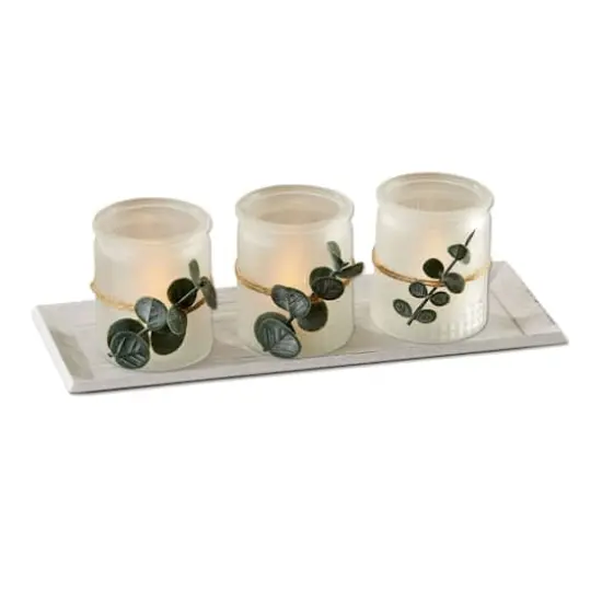 Kate Aspen 4 Piece Frosted Votive & Tray Set {1}