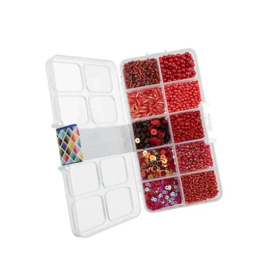 John Bead Mixed Sequins & Beads Kit Red {3}