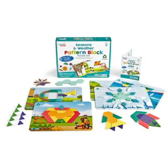 Hand2mind&reg; Seasons & Weather Pattern Block Puzzle Set {3}