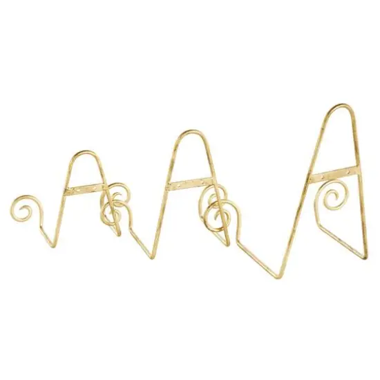 Gold Metal Scroll Hanging Wall Rack Display Easel Set {9}