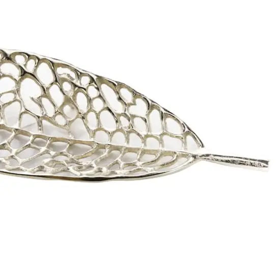 Silver Leaf Aluminum Glam Tray Set {4}