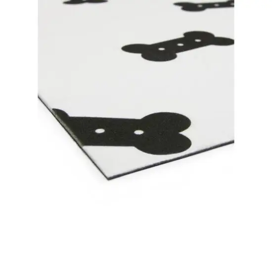 FloorPops Bones Black & White Washable Felt Floor Mat, 18" x 30" {8}