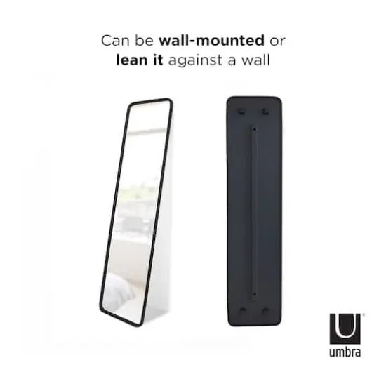 Umbra 62" Black Hub Full-Length Wall Mirror {4}