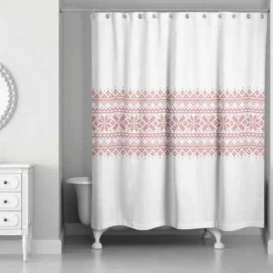 Knit Snowflakes Shower Curtain {3}