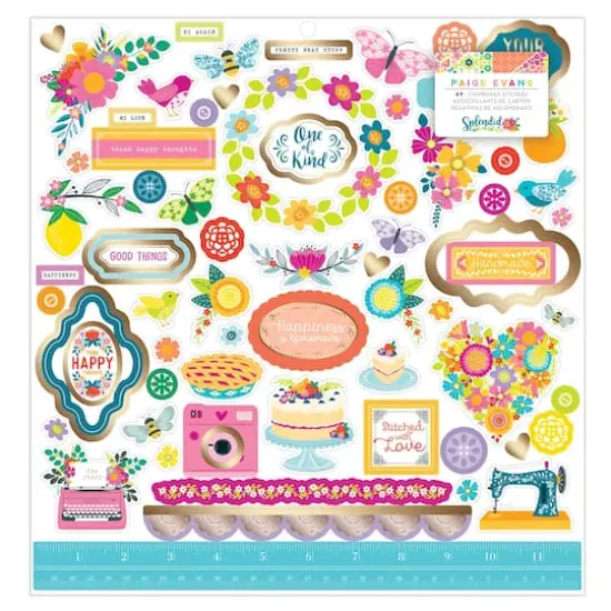 Paige Evans Splendid Icons & Phrase Chipboard Stickers  {1}