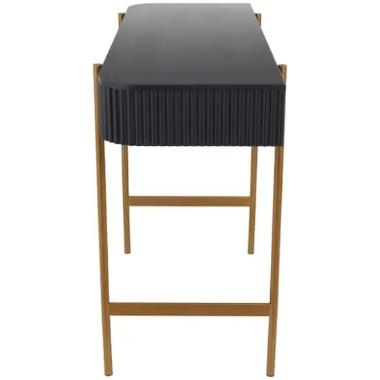 42" Black Console Table with Gold Metal Legs {3}