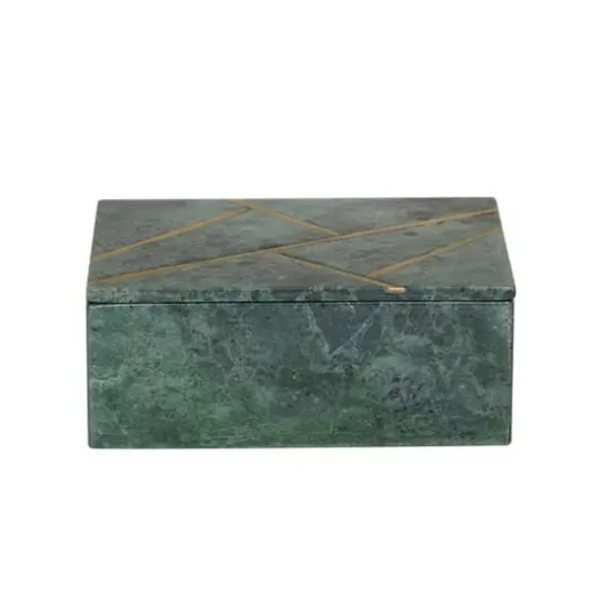 Green Marble Box with Gold Lines Set {6}