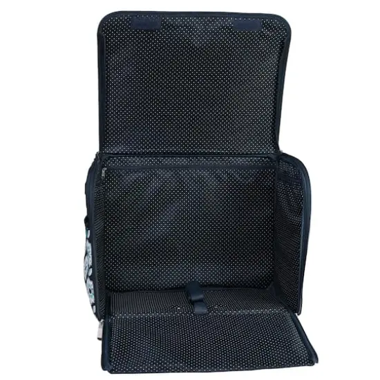 Everything Mary Collapsible Teal Floral Print Rolling Sewing Machine Tote {5}