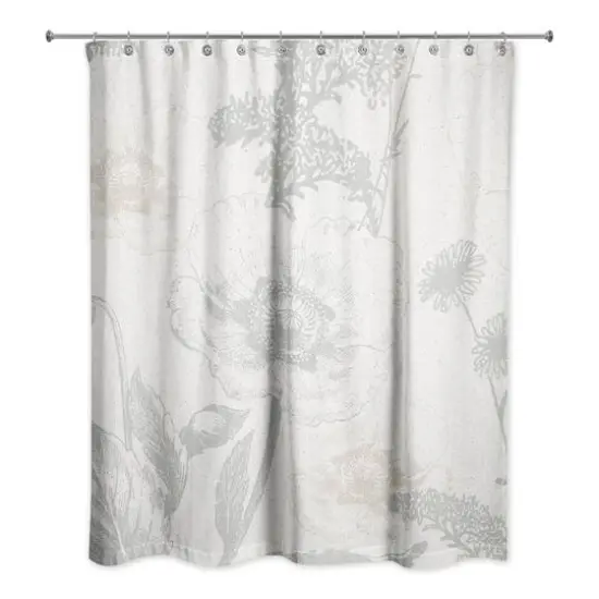Soft Muted Florals Shower Curtain {1}