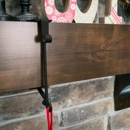 Black Mantel Garland & Christmas Stocking Holder, 2ct. {9}