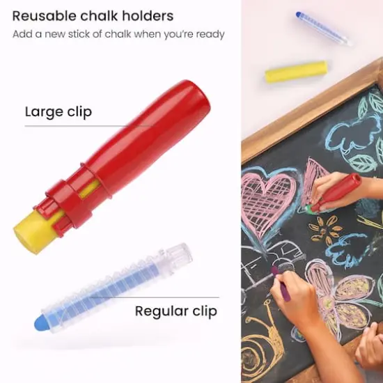 Arteza&reg; Kids Ultimate Chalk Set of 37 pcs, Pink Box Handle {5}