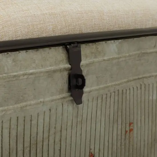 Gray Iron Farmhouse Bench, 19" x 37" x 17" {7}