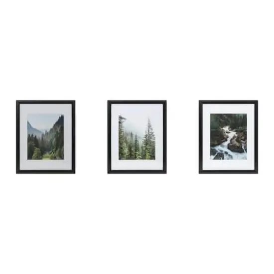 3 Pack Gallery&trade; 8" x 10" Black Frame with Mat by Studio D&eacute;cor&reg; {1}