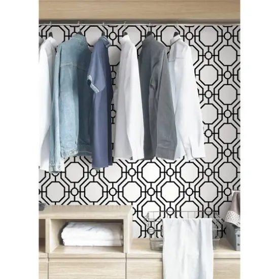 InHome Crawford Black & White Peel & Stick Wallpaper {6}