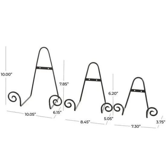Black Metal Scroll Hanging Wall Rack Display Easel Set {6}