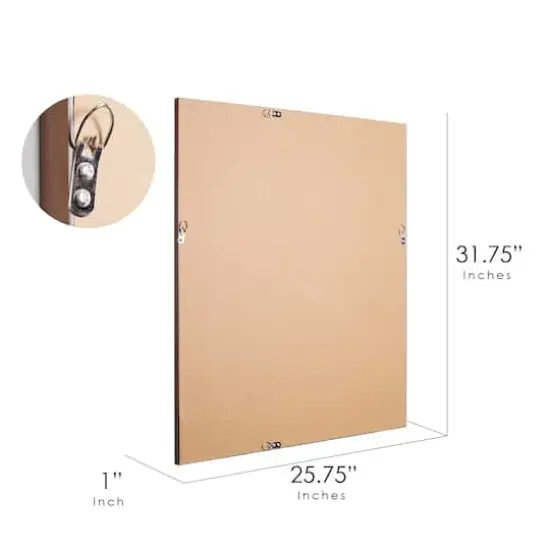 Antique Gold Classic Frame Rectangular Beveled Wall Mirror - 26" x 32" {8}