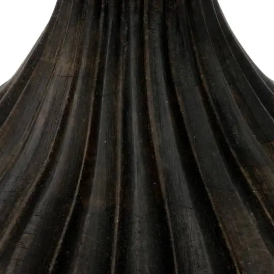 Hello Honey® 24" Black & Natural Mango Wood Pleated Table Lamp with Linen Shade {6}