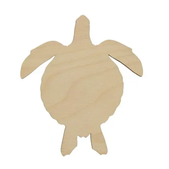Essentials by Leisure Arts 24 Pack 3.81" x 4.5" Sea Turtle Flat Wood Shape {3}