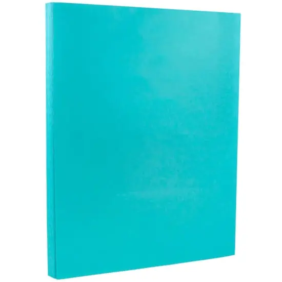 JAM Paper Recycled 8.5" x 11" 65lb. Cover Cardstock Pack, 50 Sheets Sea Blue {1}