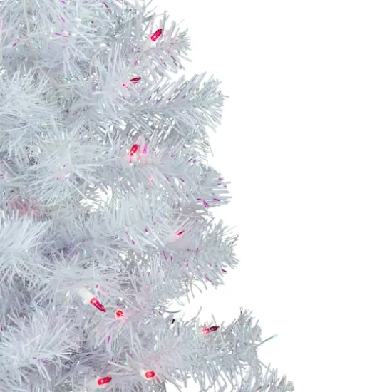 3ft. Pre-Lit White Rockport Pine Artificial Christmas Tree, Pink Lights {4}