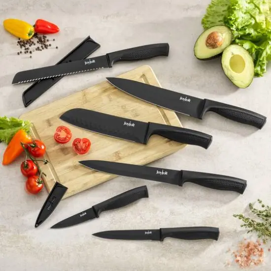 JoyJolt&reg; Black Multipurpose Kitchen Knife Set {3}