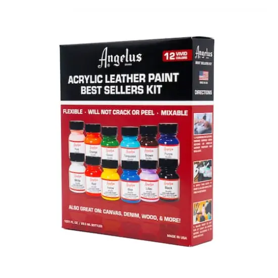 Angelus&reg; Best Sellers 12 Color Acrylic Leather Paint Best Sellers Kit {4}