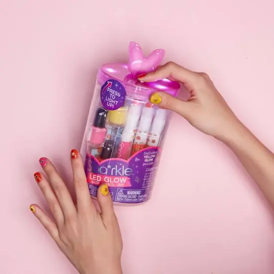 Bright Stripes Sparkle LED Glow Spa Pink Butterfly Activity Jar {7}