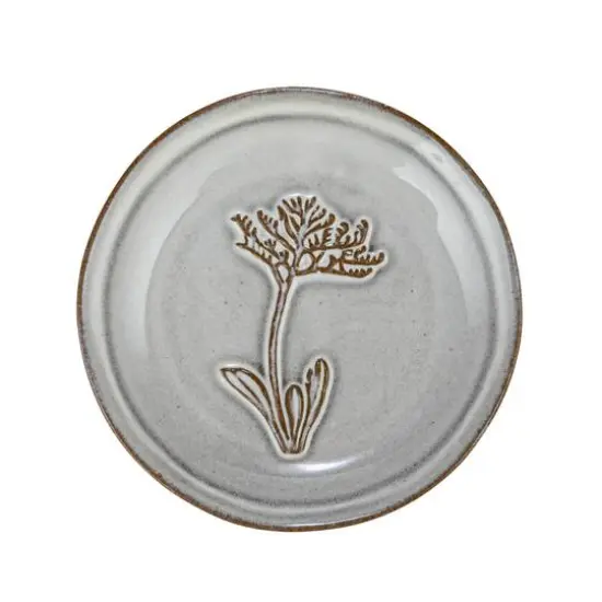 Hello Honey&reg; 5" Cream & Brown Round Reactive Glaze Stoneware Dish Set {7}