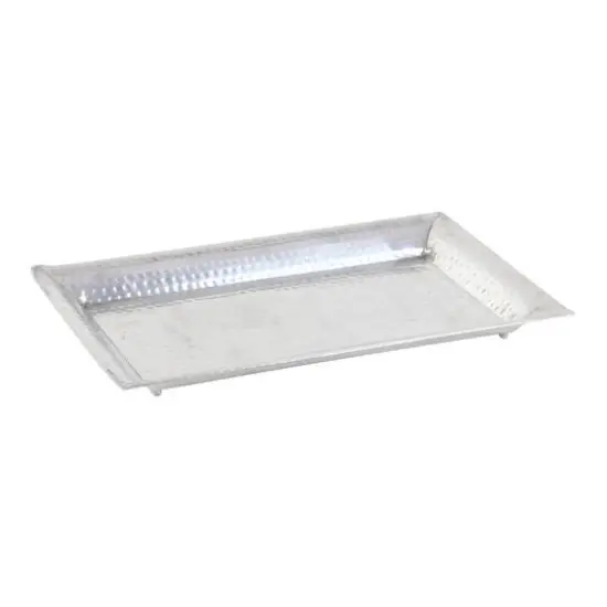 Metallic Silver Aluminum Traditional Tray Set {7}
