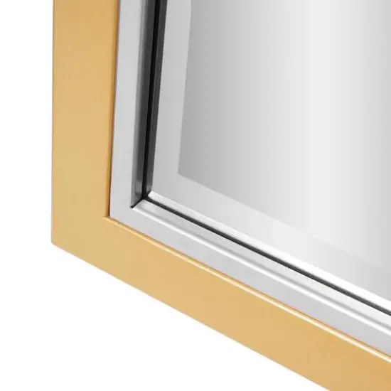 Brushed Brass/Chrome Metal Framed Beveled Edge Wall Mirror - 30" x 40" {5}