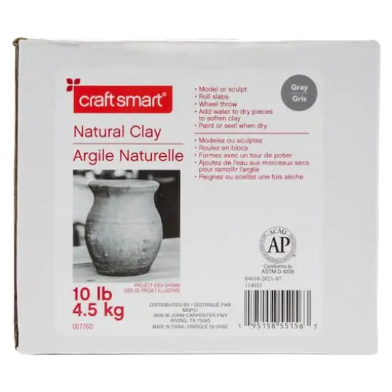10lb. Natural Clay by Craft Smart&reg; Gray {1}