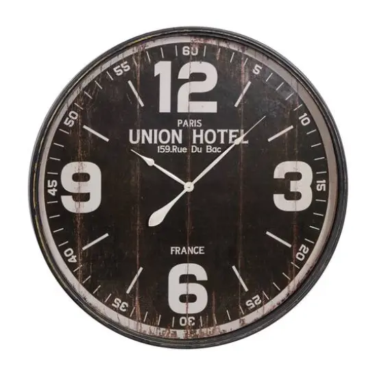 Black Speedometer Style Round Metal Wall Clock {1}